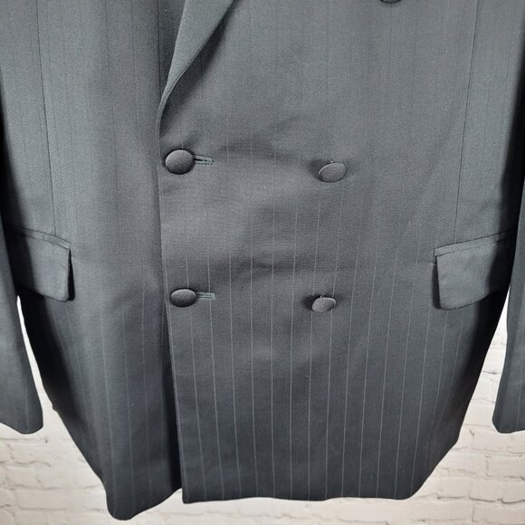 Moss Bros Italian Wool Super 120's Limited Edition Double Breasted Tuxedo 42L - Picture 10 of 16
